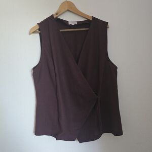 Elegant Brown Wrap Top